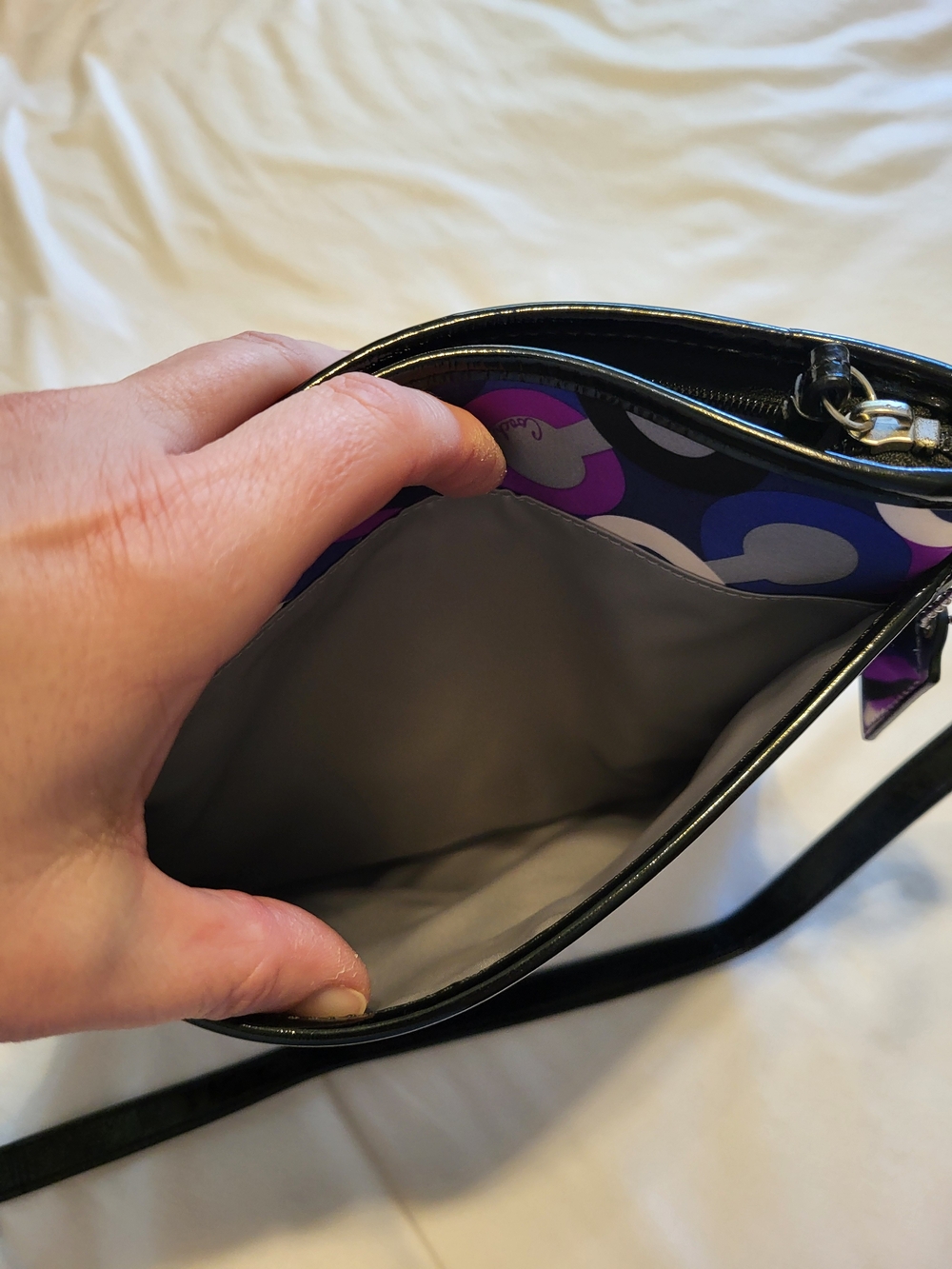 Coach Purple & Black Patterned Crossbody Bag - Picture 9 of 12